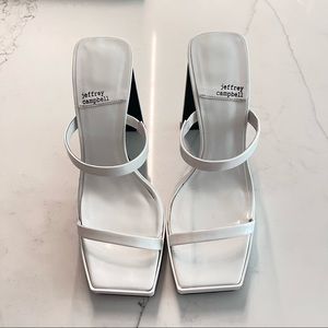 White open toes heel sandals